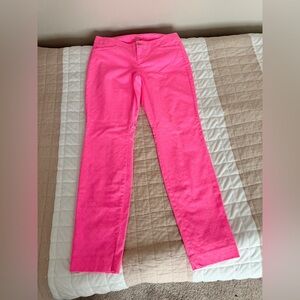 Lilly Pulitzer Kelly Skinny Ankle Pants Textured hot Pink sunset Women’s Size 4
